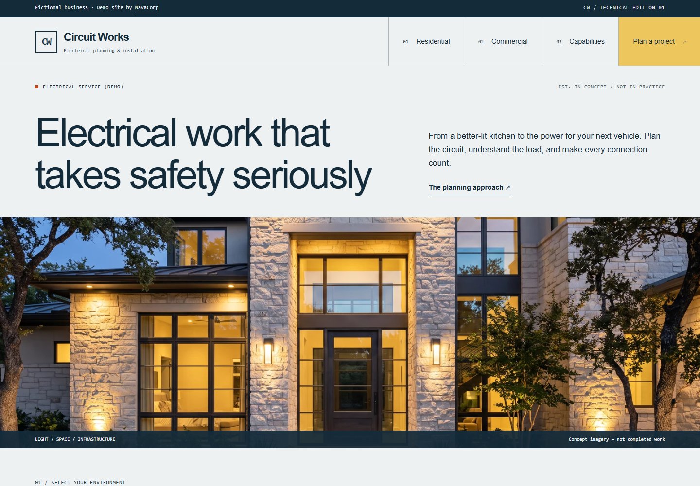 Homepage preview of the Circuit Works demonstration website